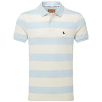 Pale Blue Stripe Schoffel Mens St Ives Heritage Polo Shirt