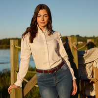 Linen Stripe Schoffel Womens Fakenham Shirt Lifestyle
