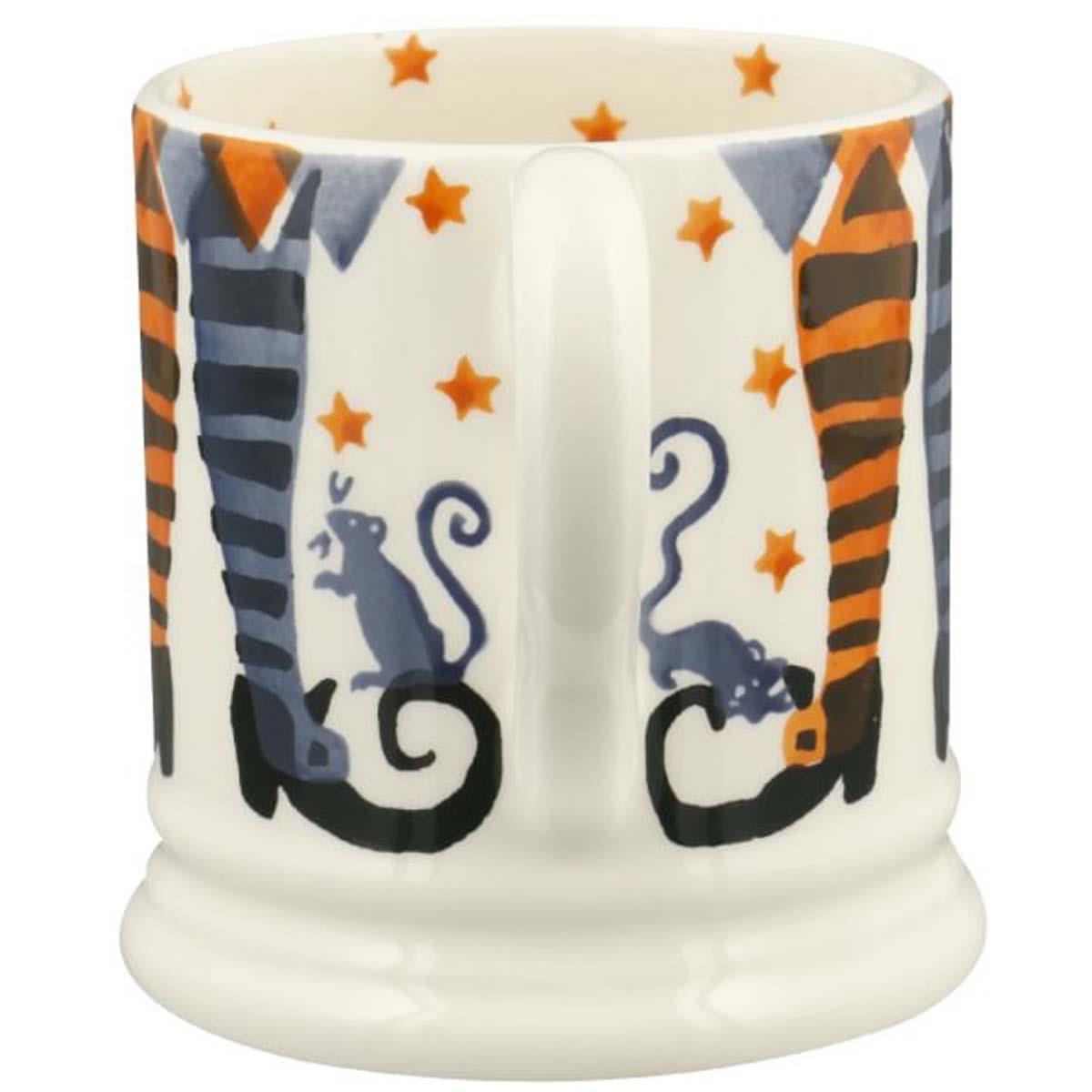 Emma Bridgewater Halloween Spooky Witches Feet Half Pint Mug Handle