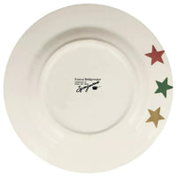 Emma Bridgewater Christmas Red Green and Gold Stars Medium 8.5 Inch Dinner Plate