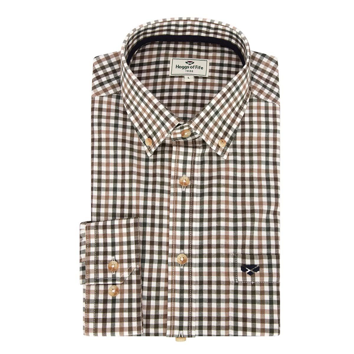 Hoggs Of Fife Mens Garvock Cotton Twill Herringbone Check Shirt