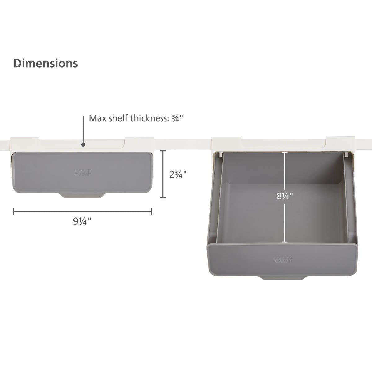 Dark Grey Joseph Joseph CupboardStore Under-shelf Drawer dimensions