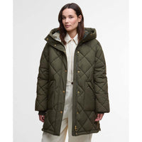 Olive/Ancient Tartan Barbour Womens Kailyn Puffer Jacket front