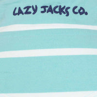 Peppermint Lazy Jacks Womens LJ35 Stripe 1/4 Zip Sweatshirt Back Collar Detail