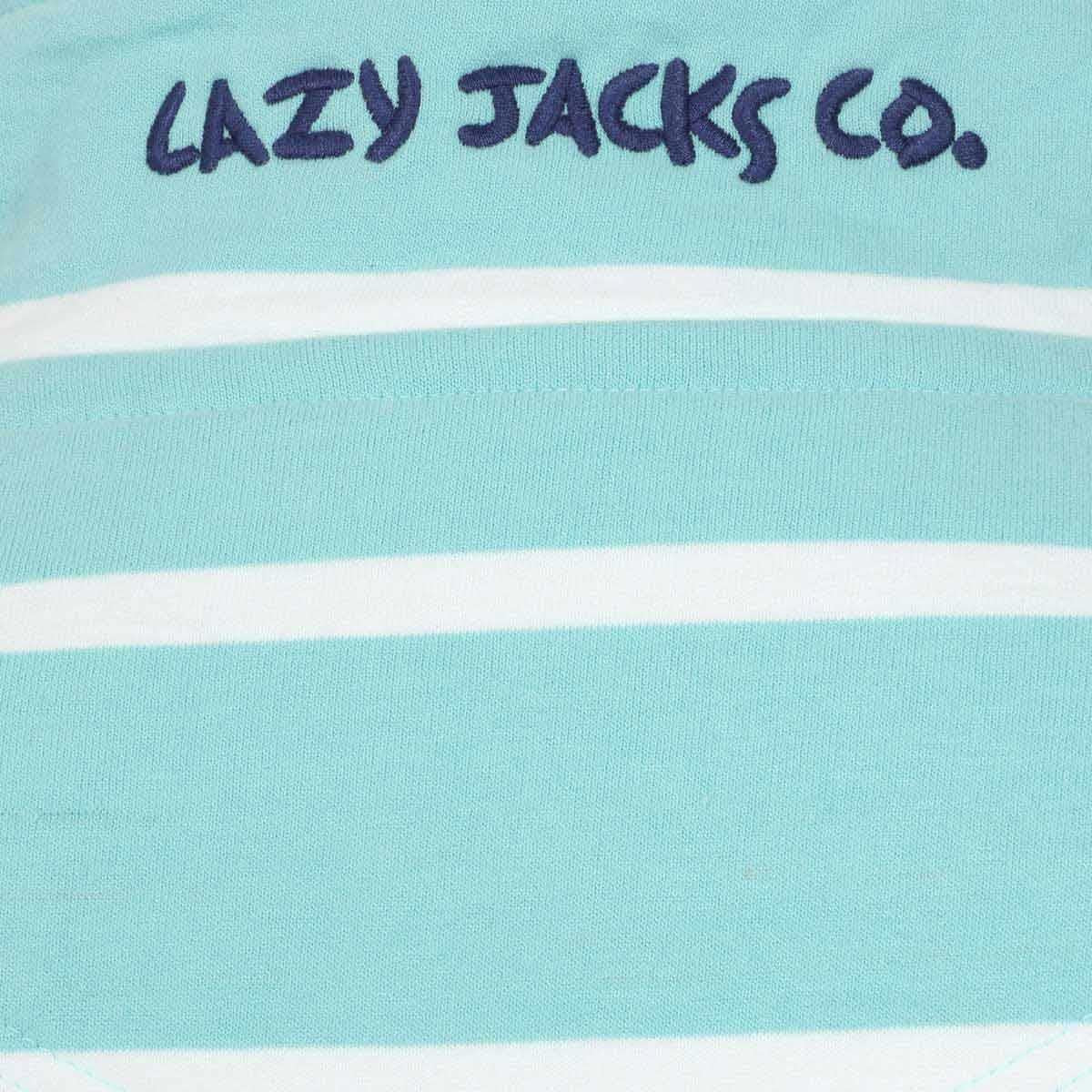 Peppermint Lazy Jacks Womens LJ35 Stripe 1/4 Zip Sweatshirt Back Collar Detail