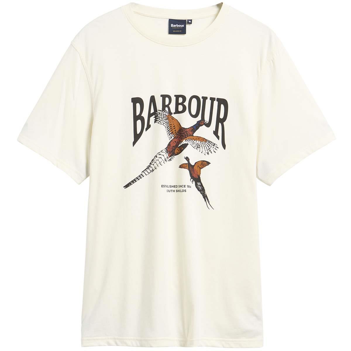 Whisper White Barbour Mens Pheasant Graphic Tailored T-Shirt