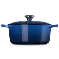 Le Creuset Signature Cast Iron Round Casserole 24cm Lapis Side