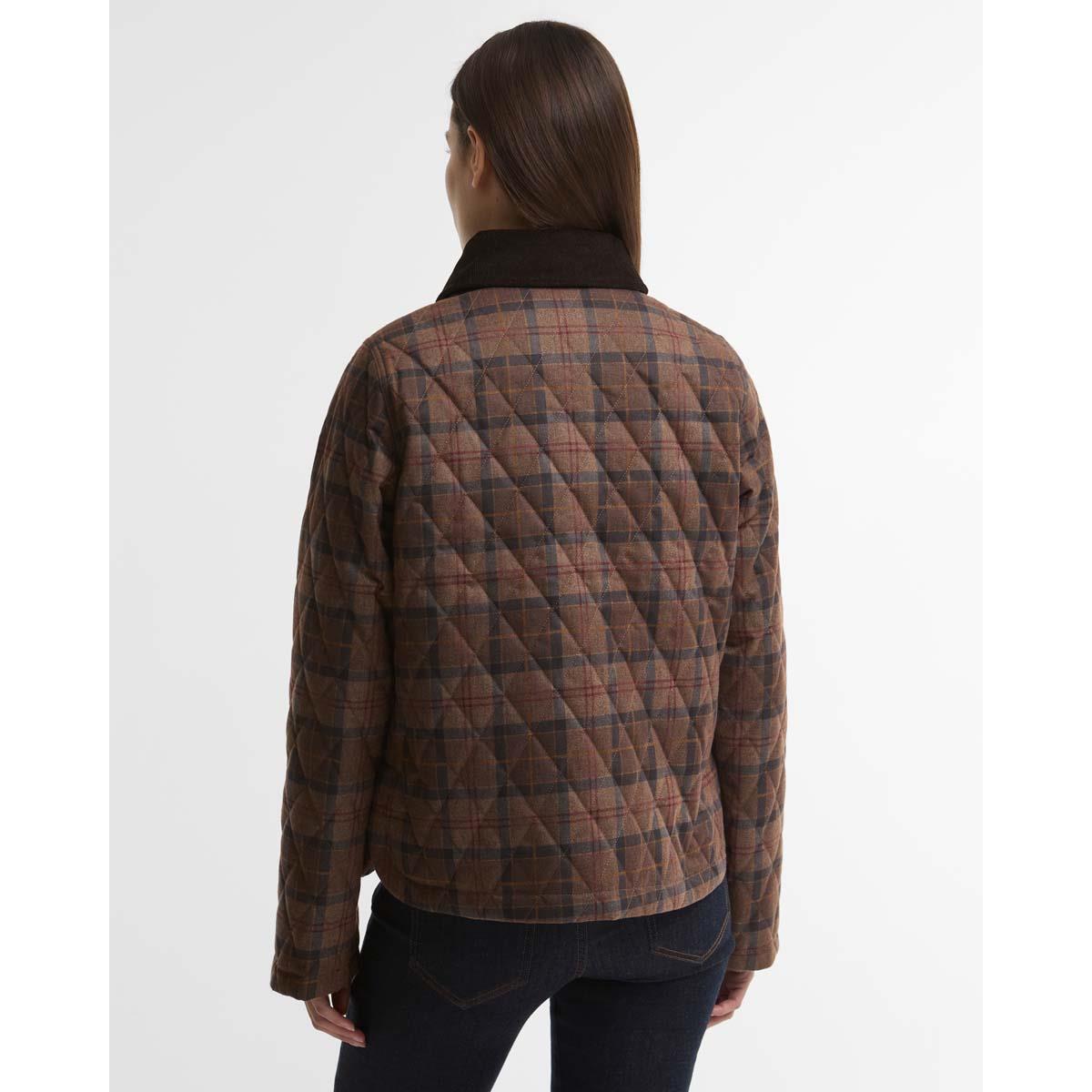Muted Tartan Barbour Womens Louden Quilted Jacket Back