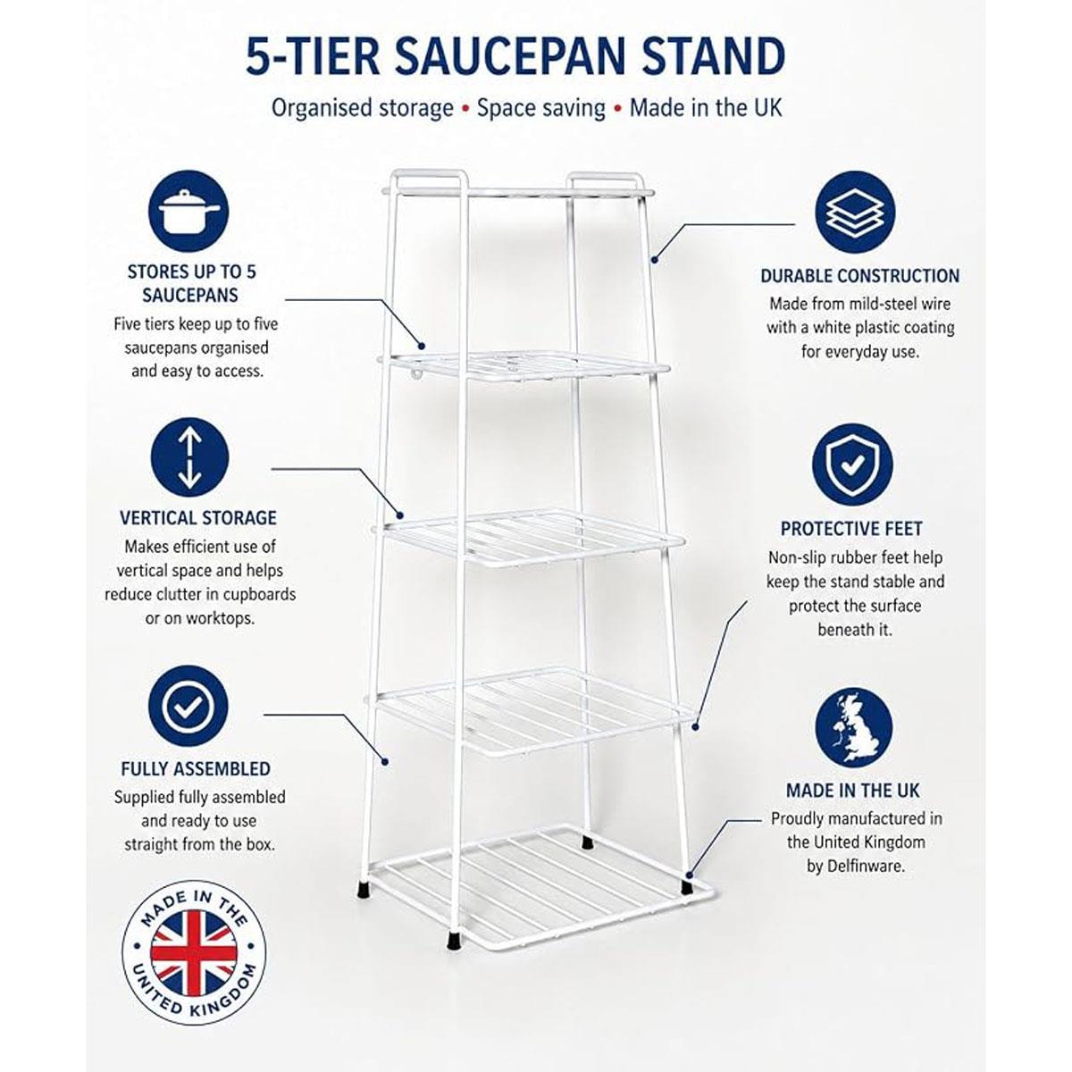 Delfinware 5 Tier Saucepan Stand