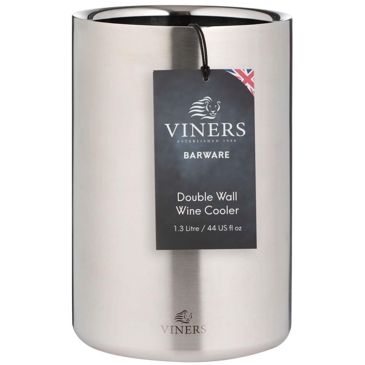 Viners Barware 1.3L Silver Double Wall Wine Cooler PAck