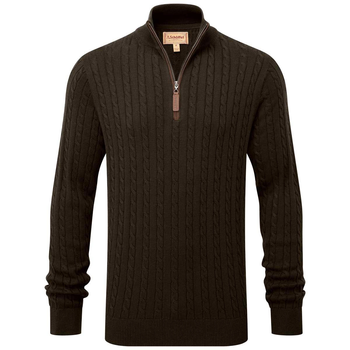 Schoffel Calton Cotton Cashmere Cable 1/4 Zip Jumper