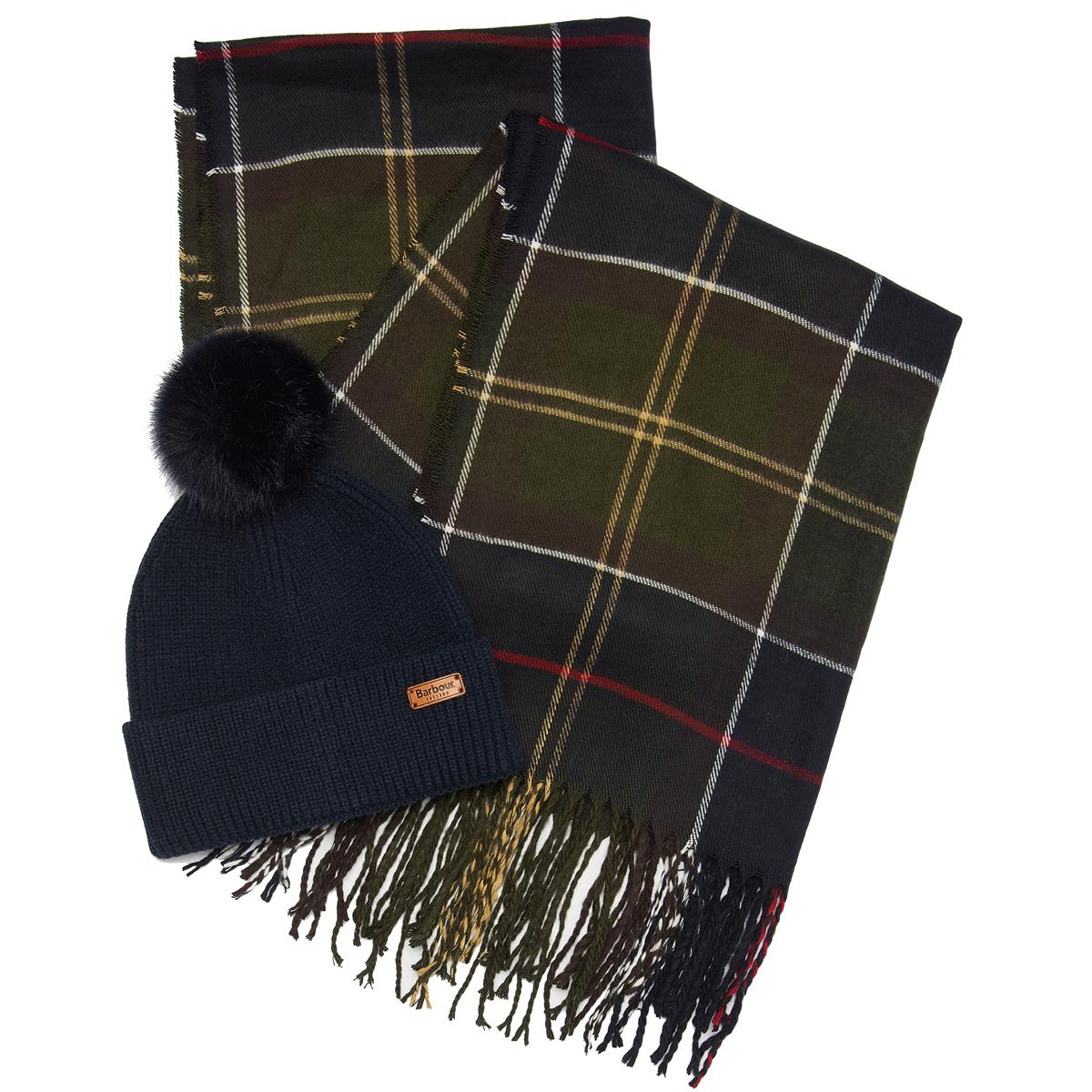 Barbour Womens Beanie & Hailes Scarf Gift Set