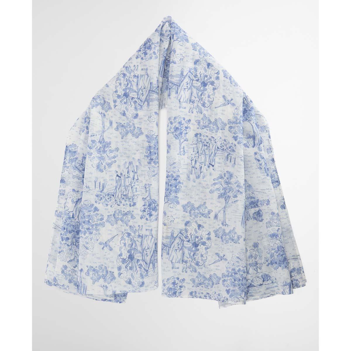 White Barbour Womens Wisteria Scarf flat