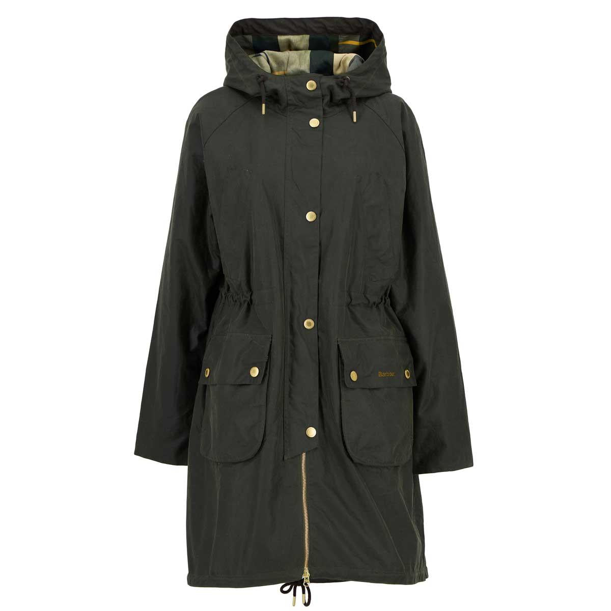 Fern/Ancient Tartan Barbour Womens Marcy Wax Parka