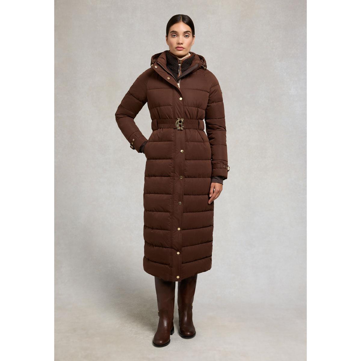 Walnut Holland Cooper Womens Arosa Luxe Longline Coat On model