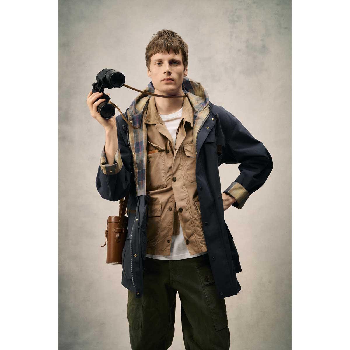 Navy Barbour Mens Icons Durham Casual Jacket lifestyle2