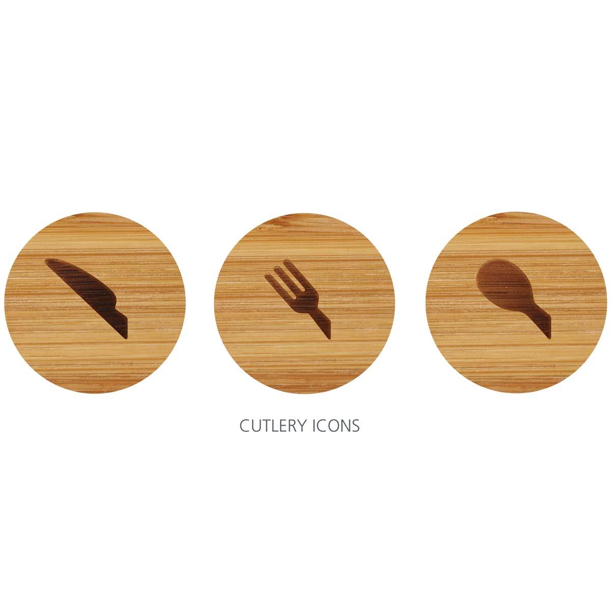 Bamboo Joseph Joseph DrawerStore Bamboo Cutlery Organiser SYMBOLS