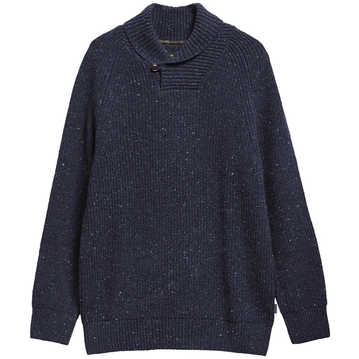 Barbour Mens Essential Fleck Shawl Neck Jumper