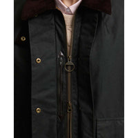 Sage/Classic Barbour Womens Modern Border Wax Jacket Zip