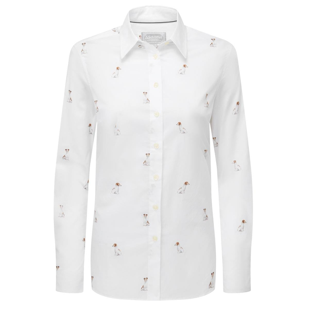 Jack Russel Print Schoffel Womens Norfolk Shirt