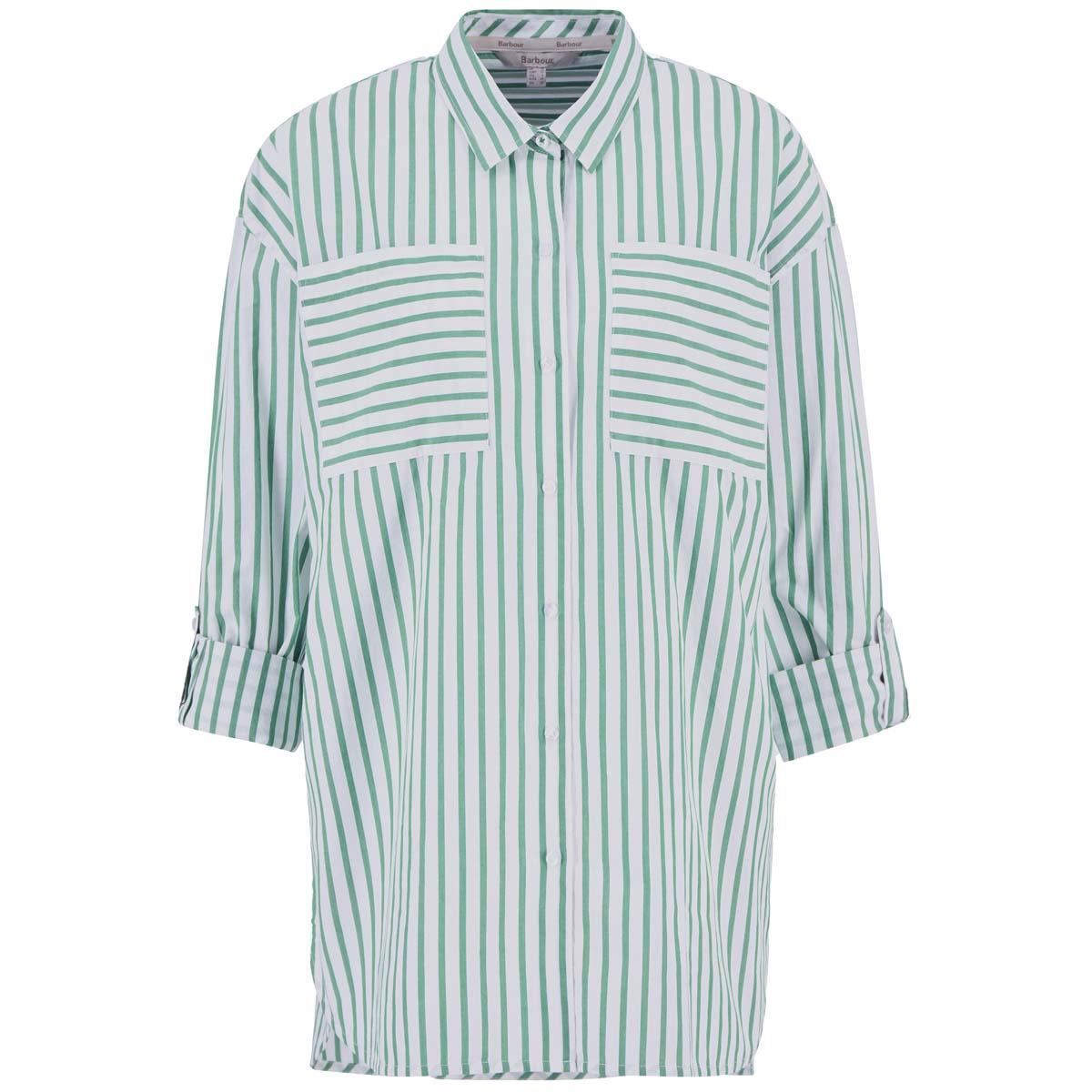 White/Kelly Green Barbour Womens Nicola Shirt