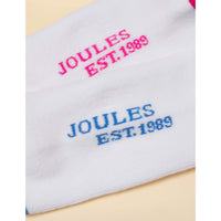 Pink/Blue Joules Womens Volley Tall Tennis Socks Pack of 2 Sole Detail