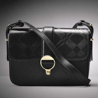Black/Deboss Tartan Barbour Womens Rosa Deboss Leather Crossbody Bag Lifestyle