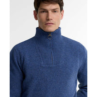 DEEP BLUE Barbour Nelson Essential Half Zip COLLAR