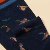 Navy Birds Joules Mens Kingsbury Socks 2 Pack Birds