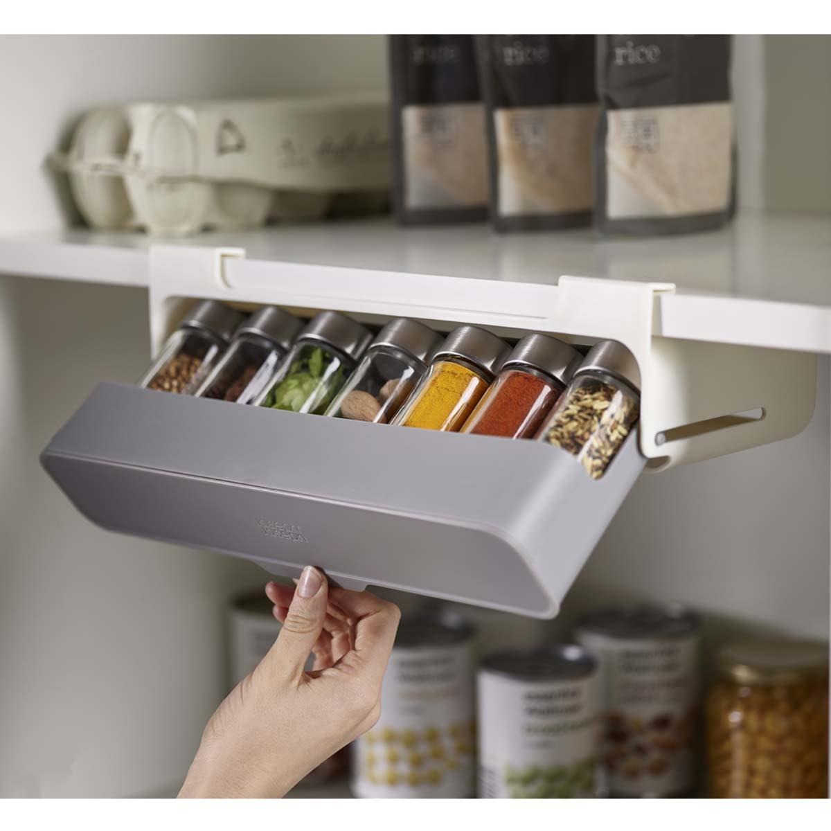 Grey Joseph Joseph CupboardStore Under-shelf Spice Rack pull