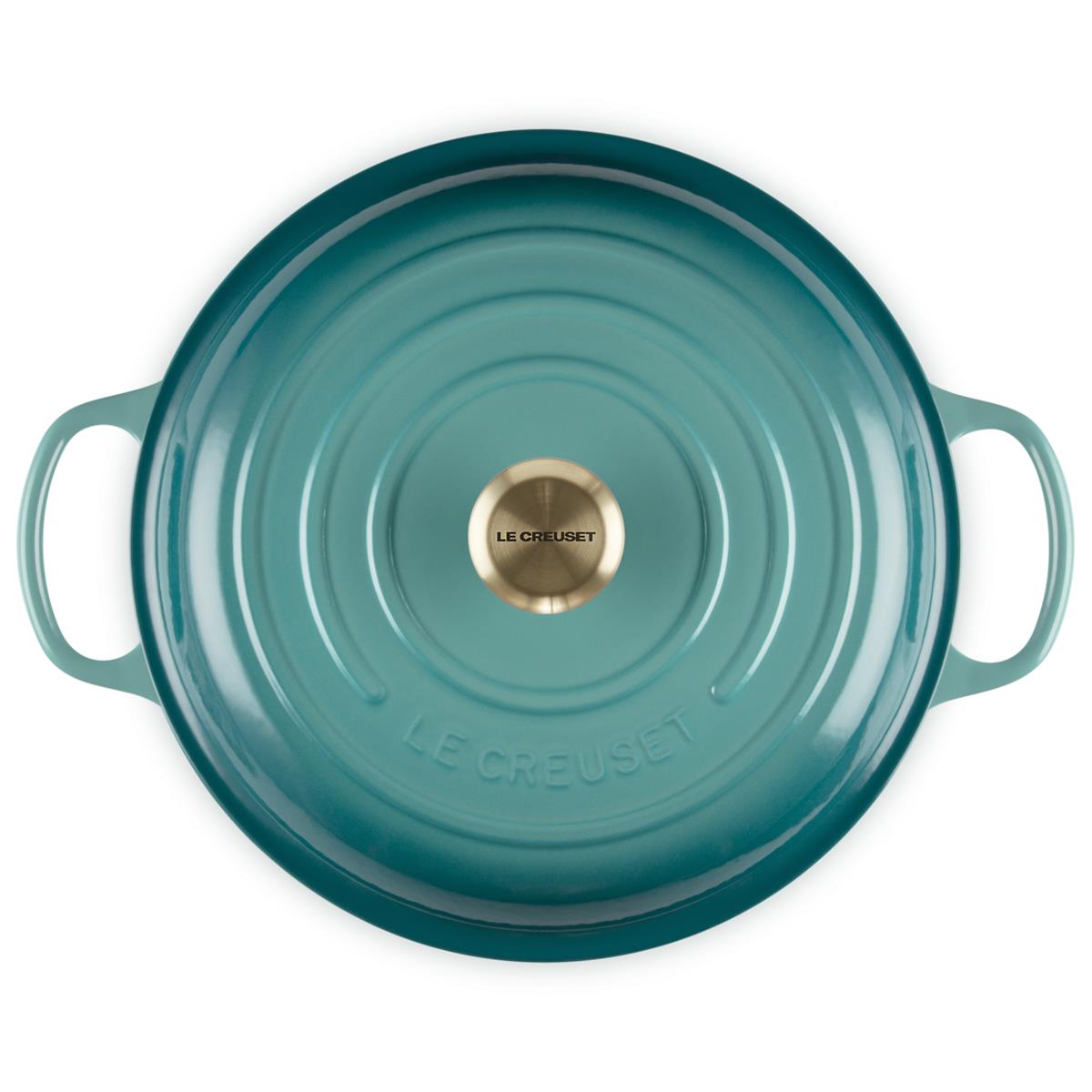 `- Le Creuset 22cm Cast Iron Shallow Casserole Dish Lid
