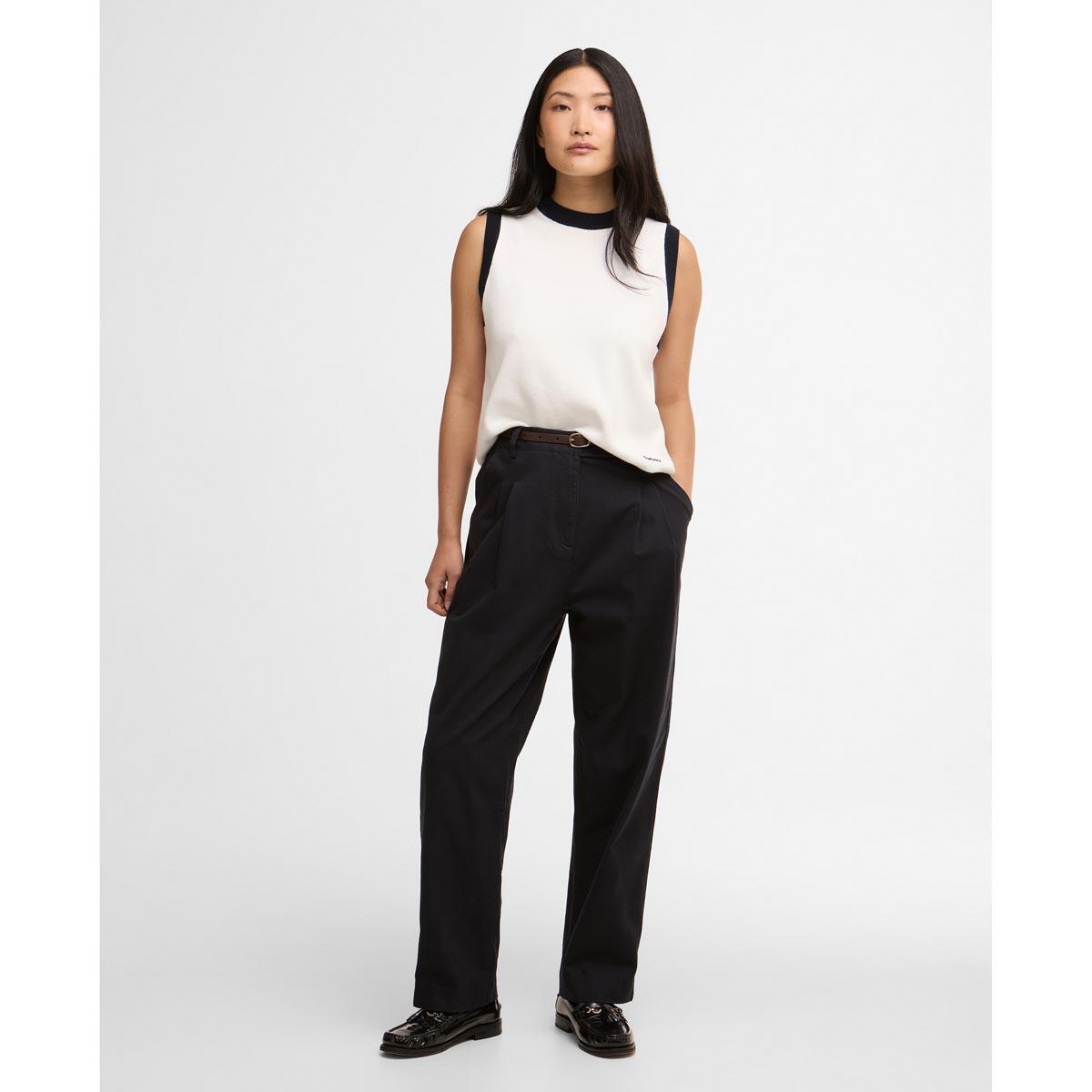 Dark Navy Barbour Womens Verona Trousers On Model