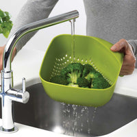 Green Joseph Joseph Square Colander broccoli