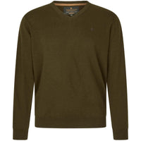 Light Pine Seeland Mens Pine V-Neck Merino Pullover