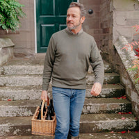 Albert and Maurice Mens Bosbury Seawool Crew Neck Jumper Loden Lifestyle