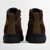 Olive Nubuck Barbour Mens Sidwood Hiking Boot back