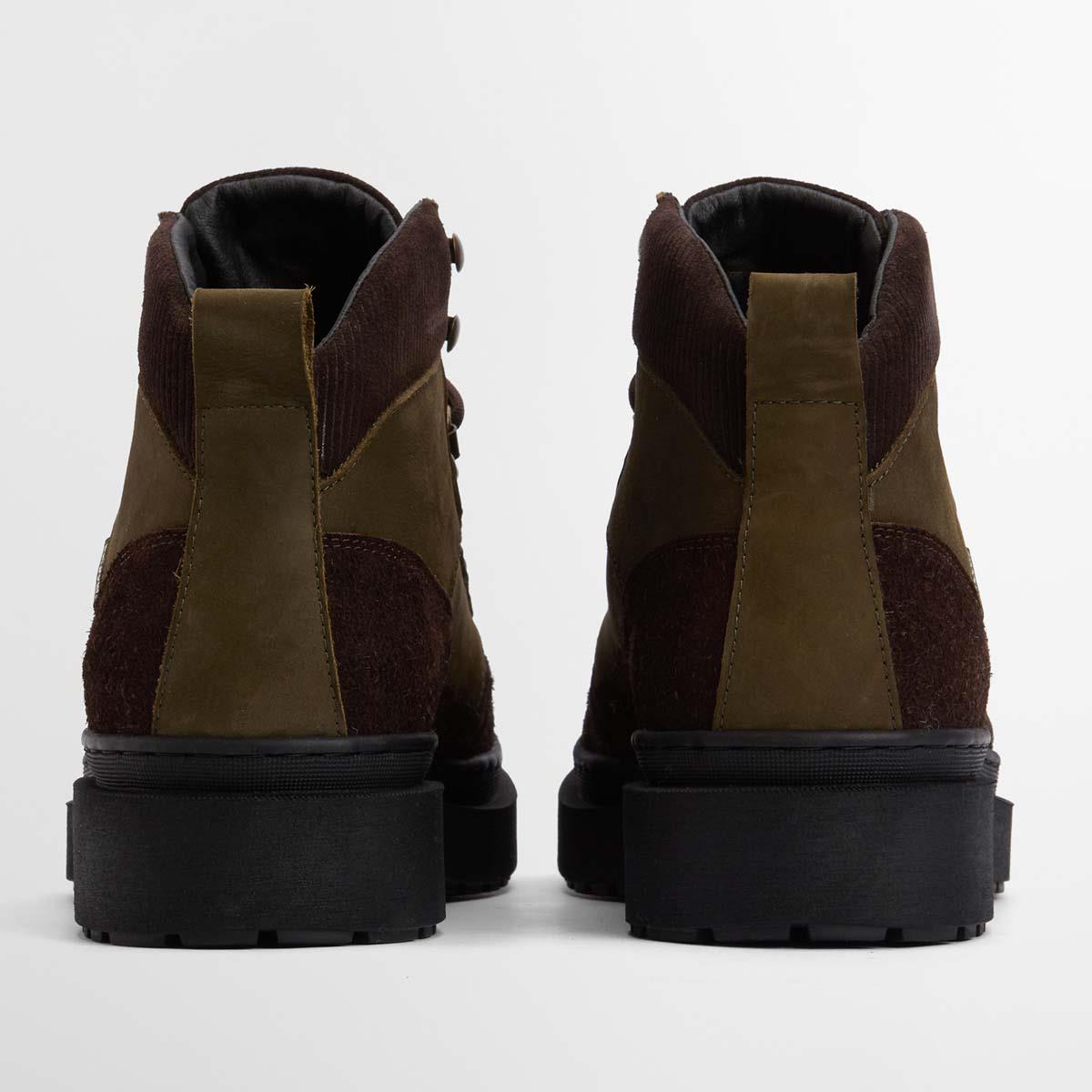 Olive Nubuck Barbour Mens Sidwood Hiking Boot back