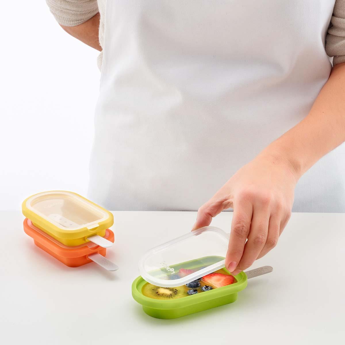 Lekue Stackable Big Ice Lolly Moulds Set of 4 Lid Detail