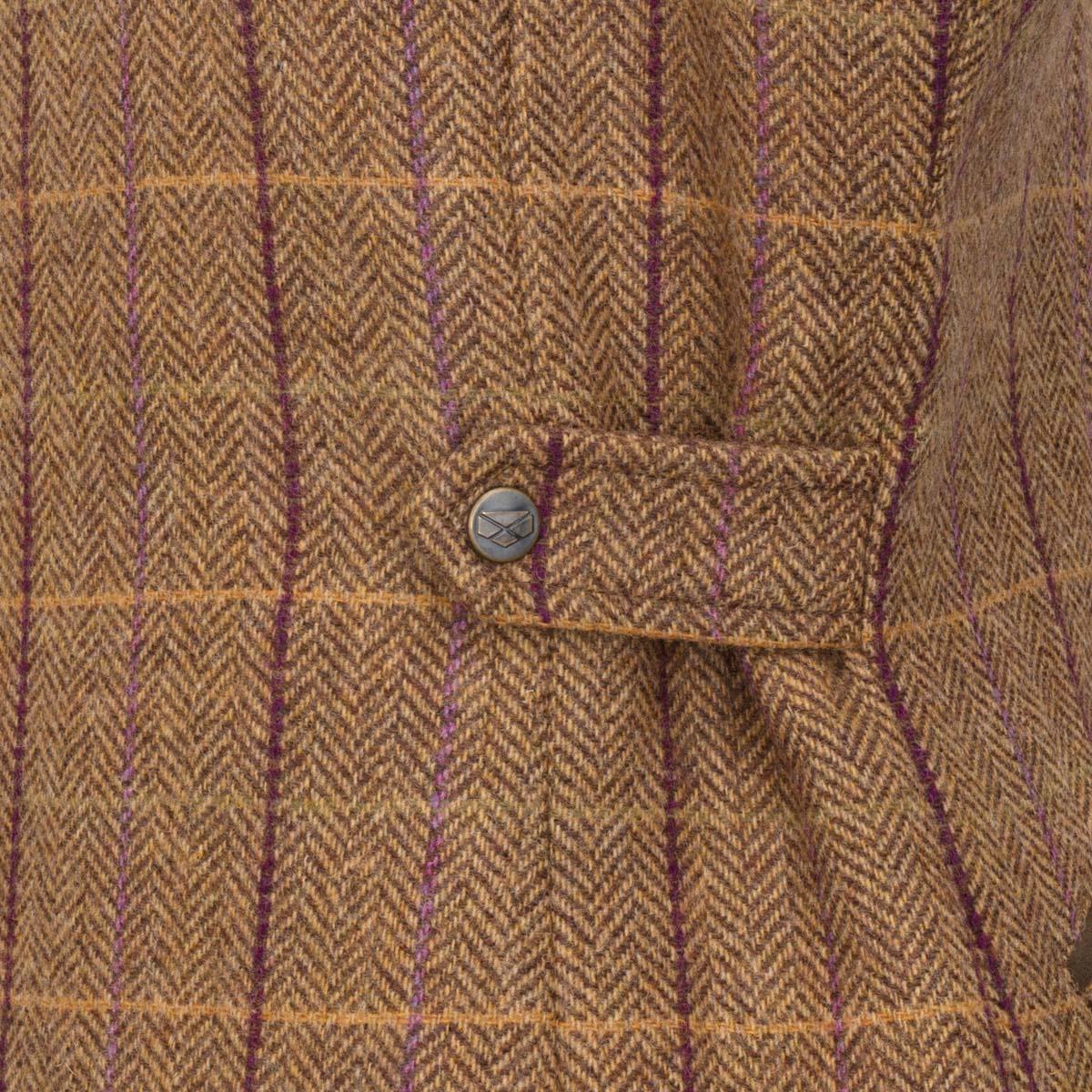 Bracken/Blackberry Hoggs Of Fife Womens Eden Technical Tweed Field Coat Adjuster