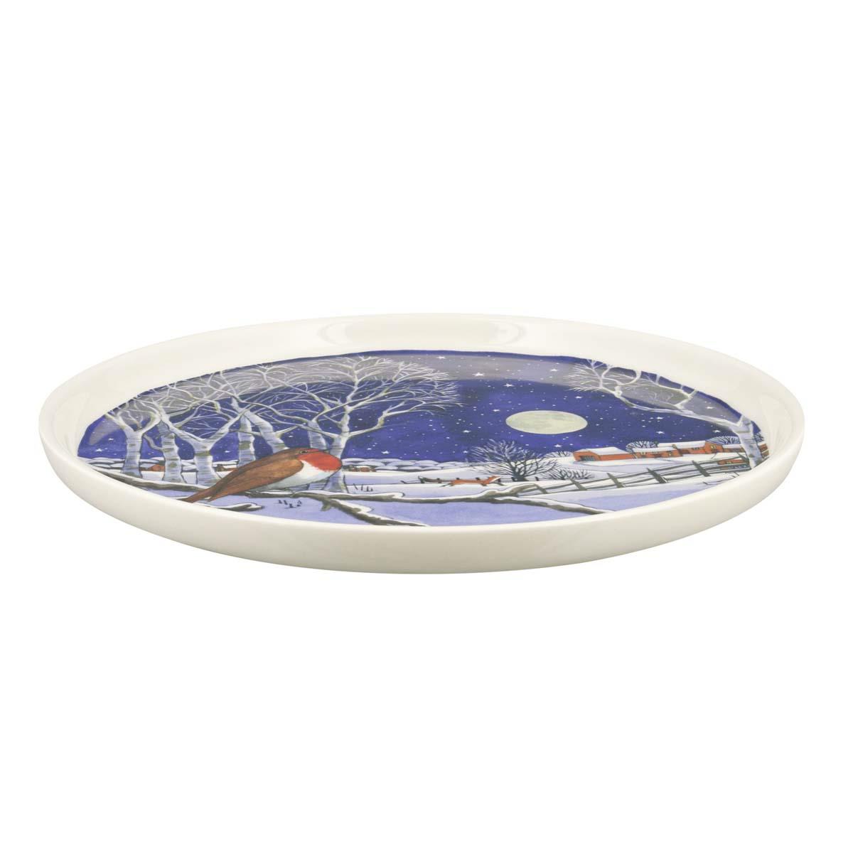 Emma Bridgewater Midnight Robin Flat Serving Plate side