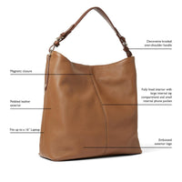 Tan Leather Fairfax & Favor Tetbury Handbag Details