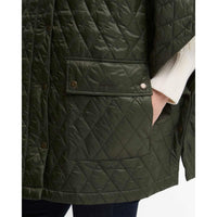 Olive/Shadow Classic Barbour Womens Mildred Quilted Cape Pocket