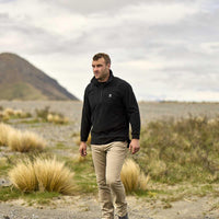 Black Swanndri Mens Motu Fleece Pullover Lifestyle