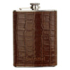 Dark Brown Schoffel Leather Hip Flask