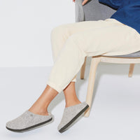 Light Grey Birkenstock Mens Zermatt Shearling Wool Felt Slippers