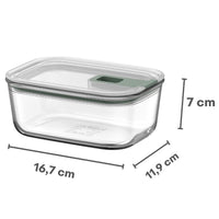 Nordic Sage Mepal EasyClip Glass Storage Box 700ml Dimensions