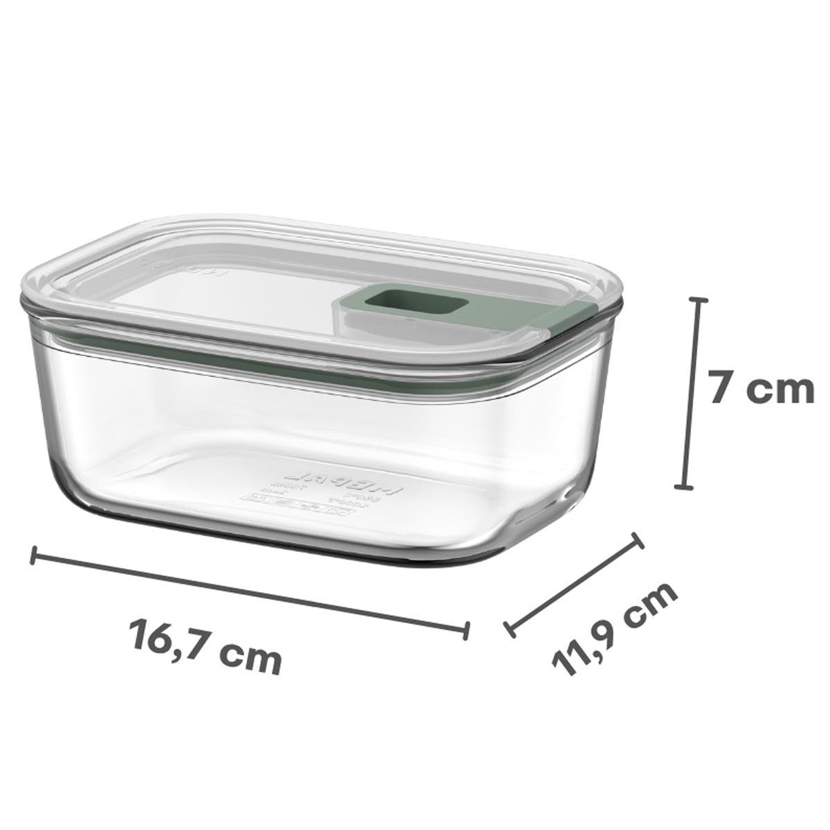 Nordic Sage Mepal EasyClip Glass Storage Box 700ml Dimensions