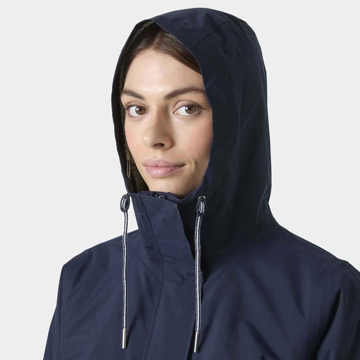 Cream Helly Hansen Womens Koster Rain Coat hood