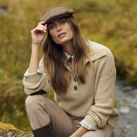 Oatmeal Multi Check Barbour Woodside Shirt Model Lifestyle