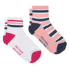 Pink/Blue Joules Womens Volley Tennis Socks 2 Pack
